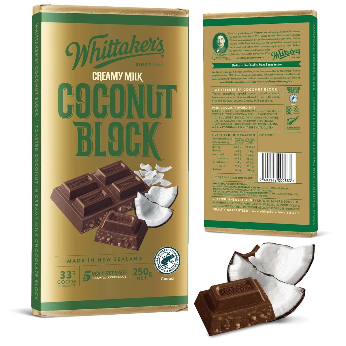 Whittaker's Creamy Milk Coconut Block (250g)